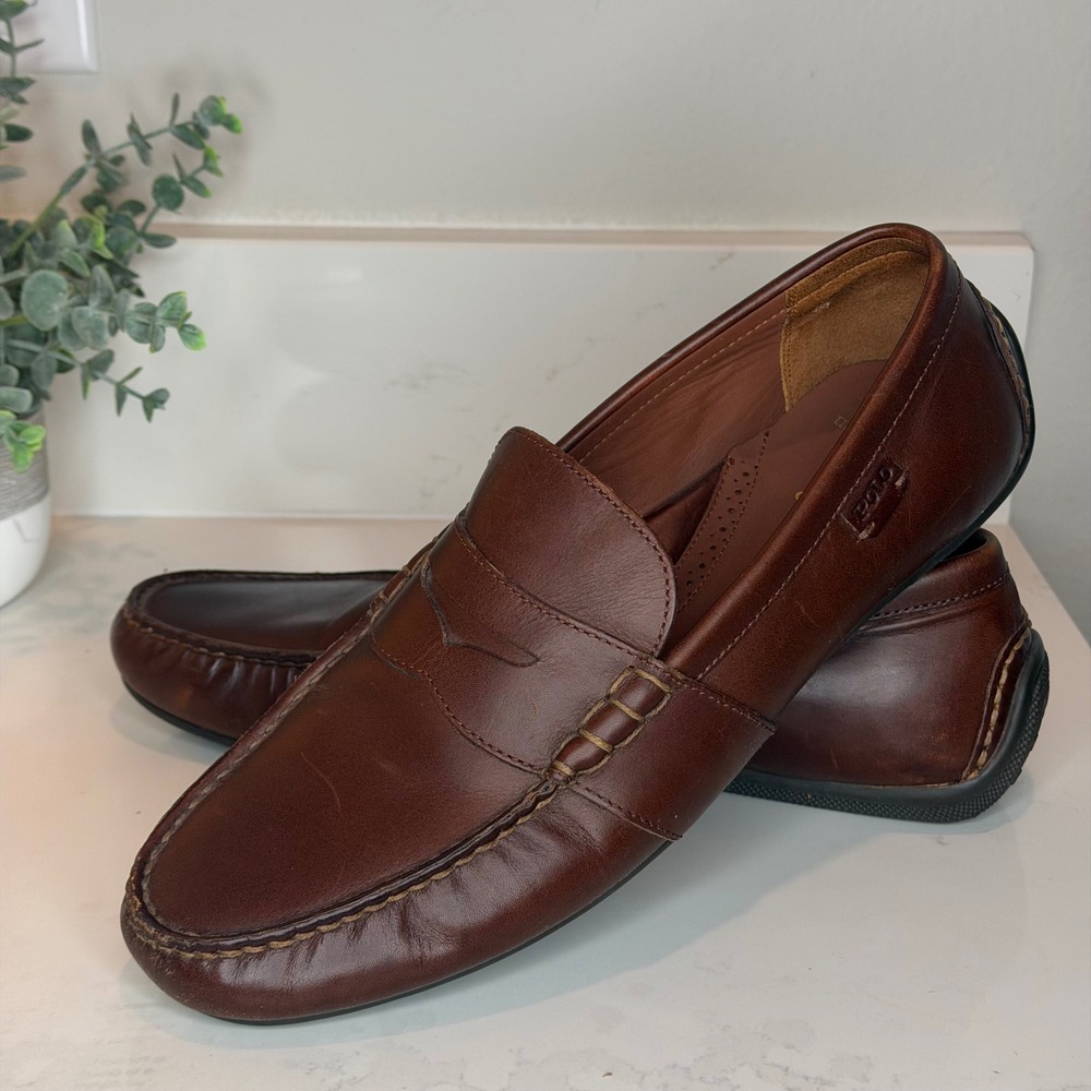 Polo Ralph Lauren Reynold Driver Shoes Size 12 D Brown Leather